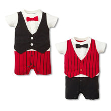 Load image into Gallery viewer, Cotton Baby Boy Rompers Bow Tie Decorate Short Sleeve Baby Boy Jumpsuits Little Gentleman Style Summer Baby Boy Rompers