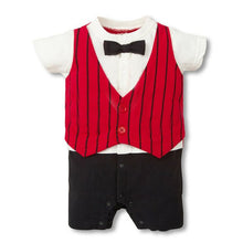 Load image into Gallery viewer, Cotton Baby Boy Rompers Bow Tie Decorate Short Sleeve Baby Boy Jumpsuits Little Gentleman Style Summer Baby Boy Rompers