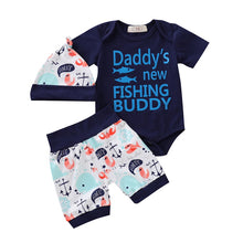 Load image into Gallery viewer, pucoco  Baby Boy Top Romper Bodysuit Pants Hat 3pcs baby boy 2019 spring summer cotton clothes set baby boy